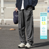 潮牌户外直筒休闲裤 日系复古春秋款 长裤 机能风宽松运动工装 子 男士