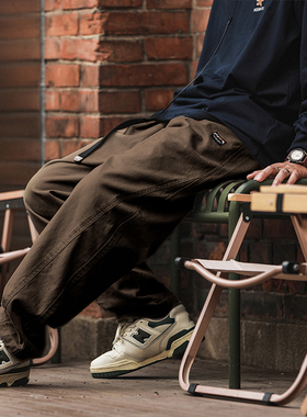 HEEMKIZOO原创春秋日系酵素洗做旧休闲直筒裤子男款工装长裤潮牌