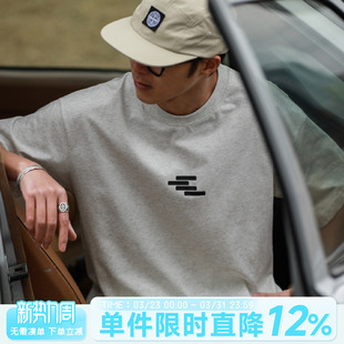 250g嘿马七作美式复古夏季男索罗娜印花短袖T恤潮牌宽松休闲上衣