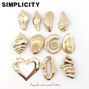 金属异形海星海螺贝壳装饰扣泳衣扣穿带束缚扣肩扣胸前连接扣配件