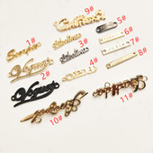 金属英文字母手缝标牌 辅料专卖来样定做 服帽包潮品DIY服装 装 饰鞋