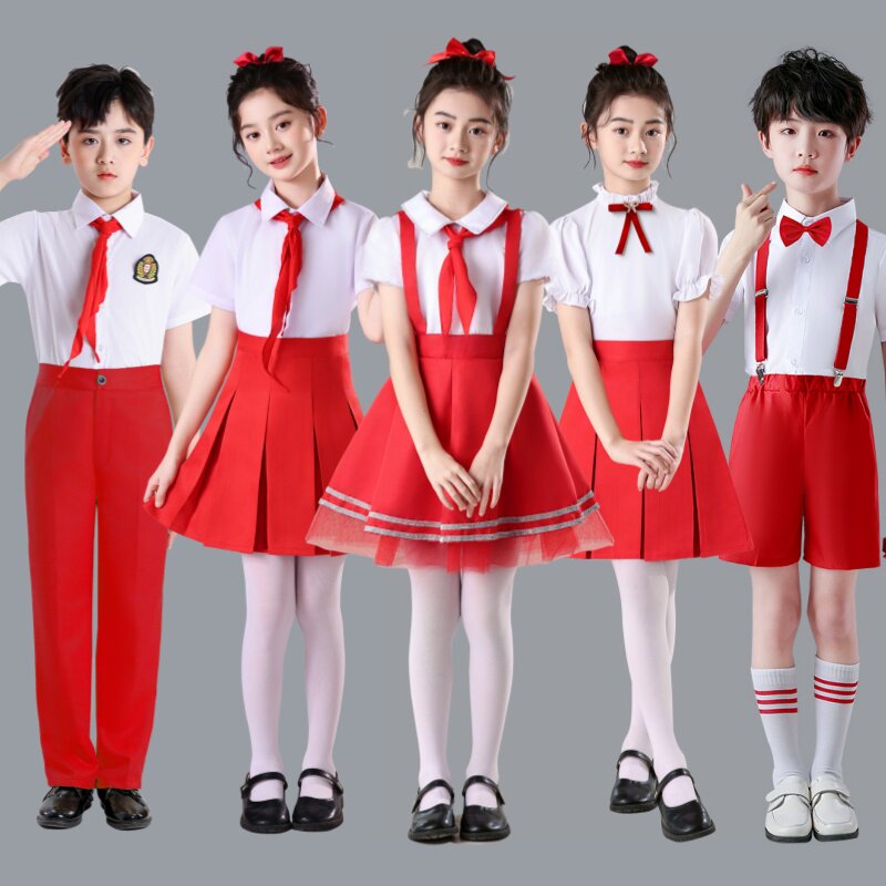六一儿童大合唱表演服小学生红领巾爱国红歌朗诵演讲毕业演出服装