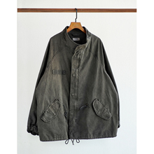 市井蓝染 手工古法紫茎泽兰染短版M65 Parka风衣休闲复古立领外套