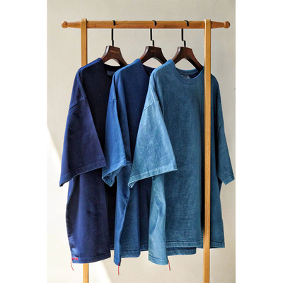 市井蓝染短袖植物染t恤