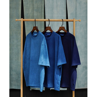 圆领基础款深蓝色常规宽松T恤