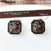 现货英国TateossianRT黄金24K 机械齿轮暗黑系男商务生日袖 扣礼物