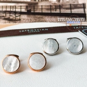 衬衫 现货英国TateossianRT希腊白贝母雕刻男士 西装 商务生日送礼物