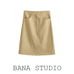 BANA外贸出口尾货女装尾单真品修身通勤OL高腰A字半身裙中裙