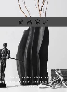 样板间客厅树脂黑色花瓶摆