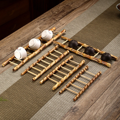 竹梯步步高升竹节梯乔迁装饰杯架