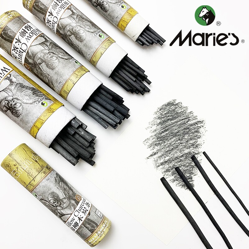 马利棉柳木炭条软性炭铅素描碳棒炭画铅笔绘画素描写生速写炭精条