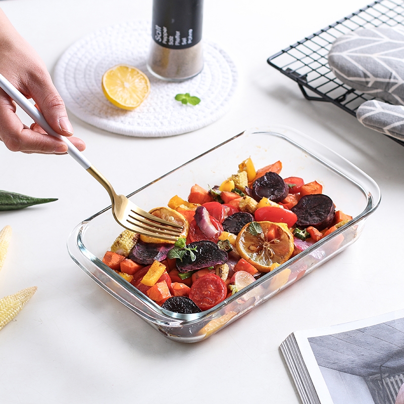 Toughened Pyrex casserole tray tray tray square oven cutler图片