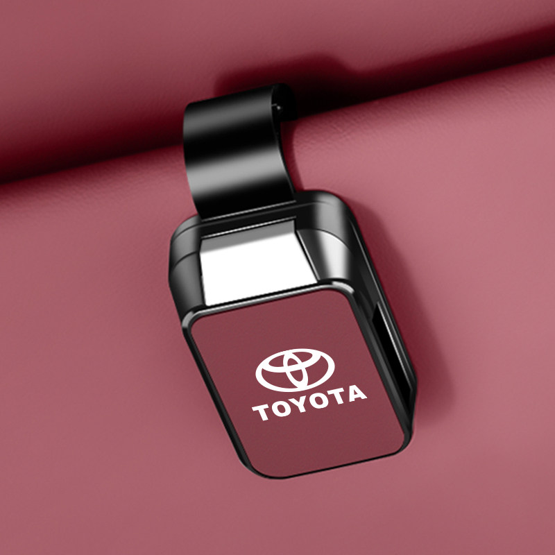 丰田荣放rav4凯美瑞亚洲龙皇冠汽车载眼镜夹遮阳板墨镜皮革收纳架