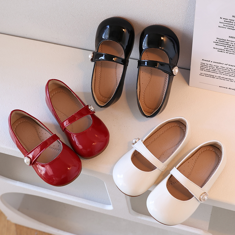 春秋季猪皮内里宝宝公主鞋男女童