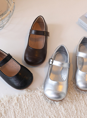 真皮韩版儿童皮鞋2025春秋季女童单鞋防滑软底黑色宝宝公主鞋洋气