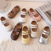 真皮女童鞋 韩版 百搭男童单鞋 防滑浅口宝宝公主鞋 儿童小皮鞋 春秋季