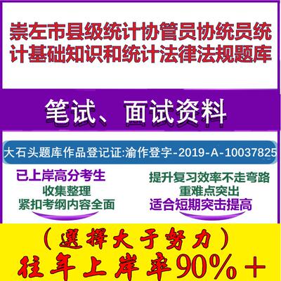 2025年崇左市县级统计协管员协统员统计基础知识和统计法律法规笔试面试考试真题复习资料大石头题库