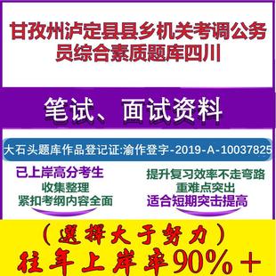 2025年甘孜州泸定县县乡机关考调公务员综合素质四川笔试面试考试真题复习资料大石头题库