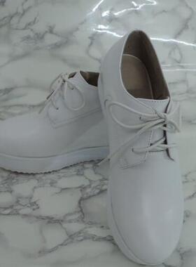 量身定做残疾人系带真皮高低小白鞋高 长短腿矫正鞋 单脚隐形增高