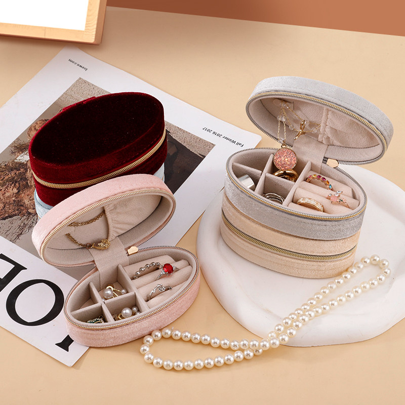 天鹅绒首饰包装盒饰品收纳高级感旅行耳钉戒指项链椭圆型收纳盒子,饰品/流行首饰/时尚饰品新,首饰盒,淘宝优惠券,粉丝福利购,淘宝优惠卷