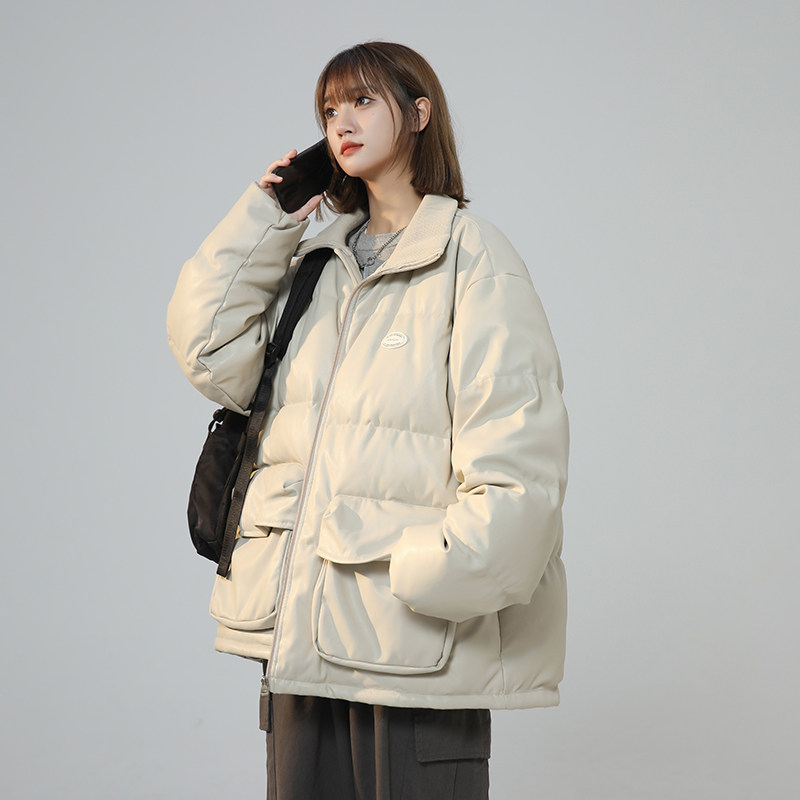 2023新款高品质PU皮棉衣中性罗文立领双口袋外套MY112-P165限228,男装棉衣,星座226-3