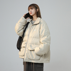 2023新款高品质PU皮棉衣中性罗文立领双口袋外套MY112-P165限228图片