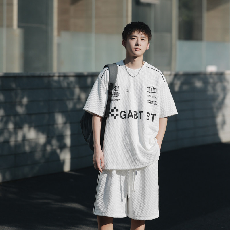 已注册版权运动套装男夏装篮球服宽松大码短袖t恤226-3-6859-P80图片