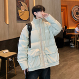 2023新款高品质PU皮棉衣港风罗文立领双口袋外套MY112-P165限228，男装棉衣，星座226-3