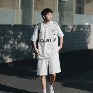 已注册版权运动套装宽松男夏装篮球衣服男短袖t恤226-3-6859-P80图片