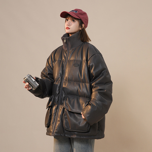 2023新款高品质PU皮棉衣中性罗文立领双口袋外套MY112-P165限238,男装棉衣,星座226-3