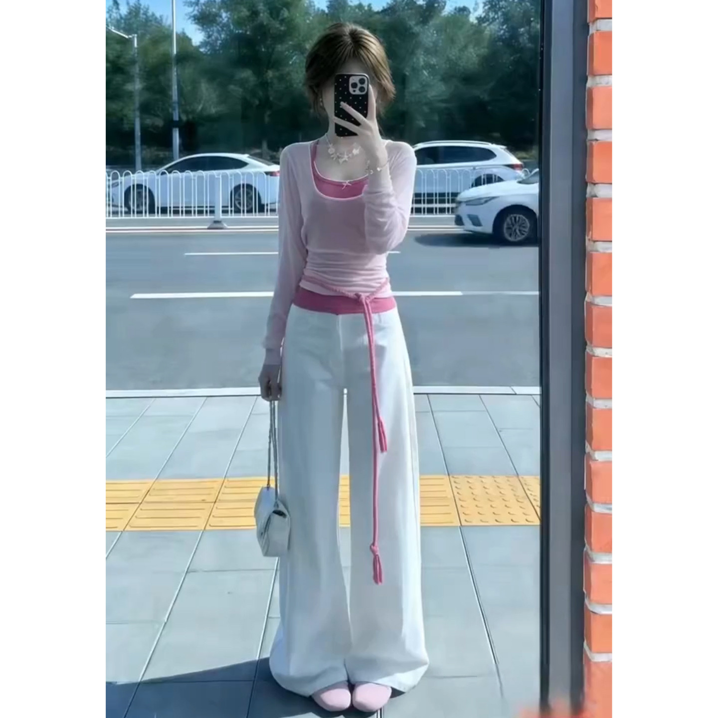 韩系巨好看早春2026新款粉色上衣套装