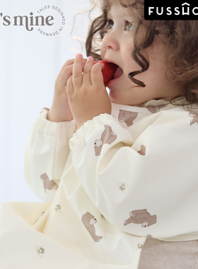 丹麦Thatsmine 反穿衣围兜宝宝吃饭神器防水防油儿童长袖罩围嘴