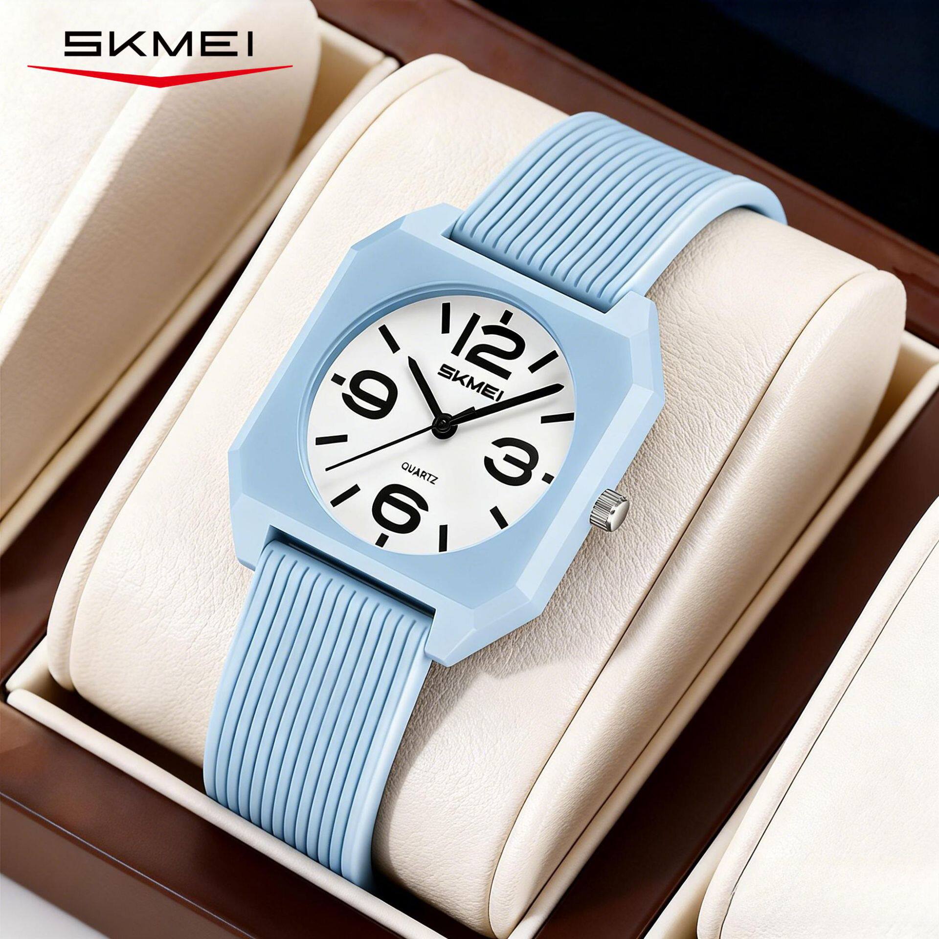 时刻美高颜值男女手表初高中学生腕表简约多巴胺色百搭石英表男女