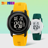 时刻美SKMEI学生简约百搭青少年PU硅胶防水运动计时闹铃电子手表