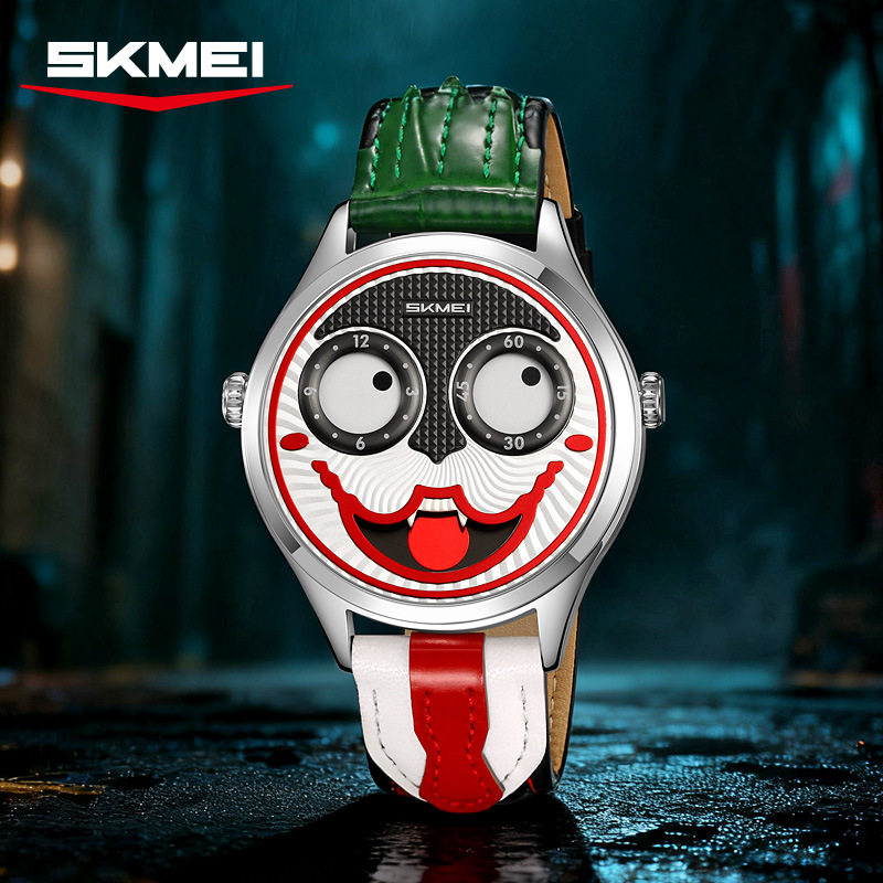 时刻美创意小丑防水学生手表男士时尚潮流腕表皮带轻奢个性新款