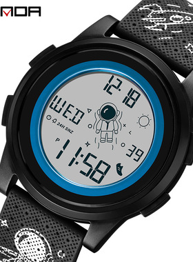 OFNS创意太空人闹钟学生手表电子防水童趣卡通儿童表男士腕表超薄