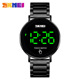 LED触屏男士 新款 简约时尚 手表时刻美SKMEI防水不锈钢带电子表创意