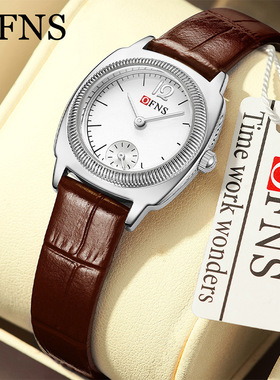 Ofns品牌新品女表防水时尚高级感皮带女士手表复古石英表学生腕表