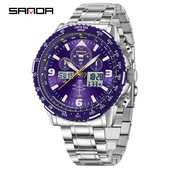 三达潮流热卖 手表欧美休闲夜光防水倒计时腕表男士 高颜值电子表