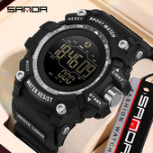 SANDA电子腕表运动防水计步卡路里学生手表多功能计时男士 倒计时