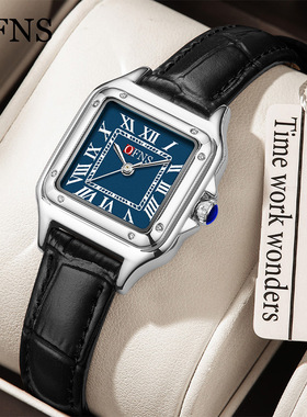 OFNS腕表经典罗马刻度男女士手表学生复古皮带情侣小方表男款防水