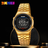 SKMEI时刻美椭圆形表盘多功能防水钢带商务时尚 男士 电子表批