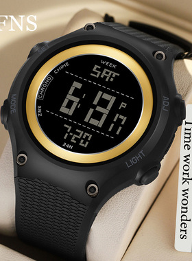 OFNS品牌腕表爆款时尚简约电子表倒计时多功能学生手表男士运动潮