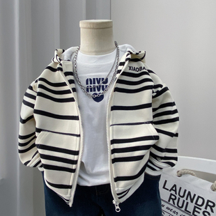 男童外套春秋款2026新款儿童春装卫衣连帽宝宝带帽休闲潮帅气春季