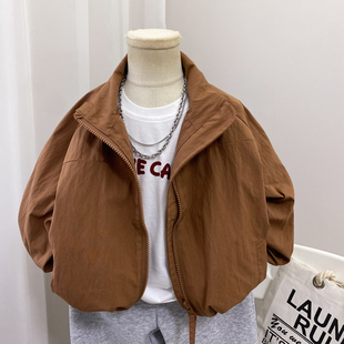 男童外套春秋装2026新款宽松韩版胖宝宝男孩韩系中童长袖纯色薄款