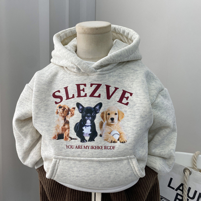 秋冬卫衣男童羊驼绒长绒休闲