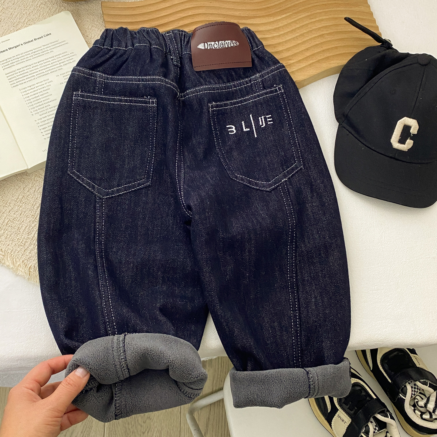 男童加绒牛仔裤一体绒冬季百搭