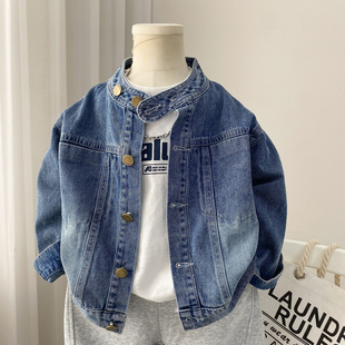 男童牛仔外套春秋2026新款男孩夹克韩版圆领春装儿童中童小童早春