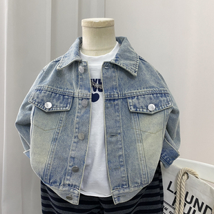 男童牛仔外套春秋款2026新款儿童春装夹克潮帅气韩版翻领洋气秋季