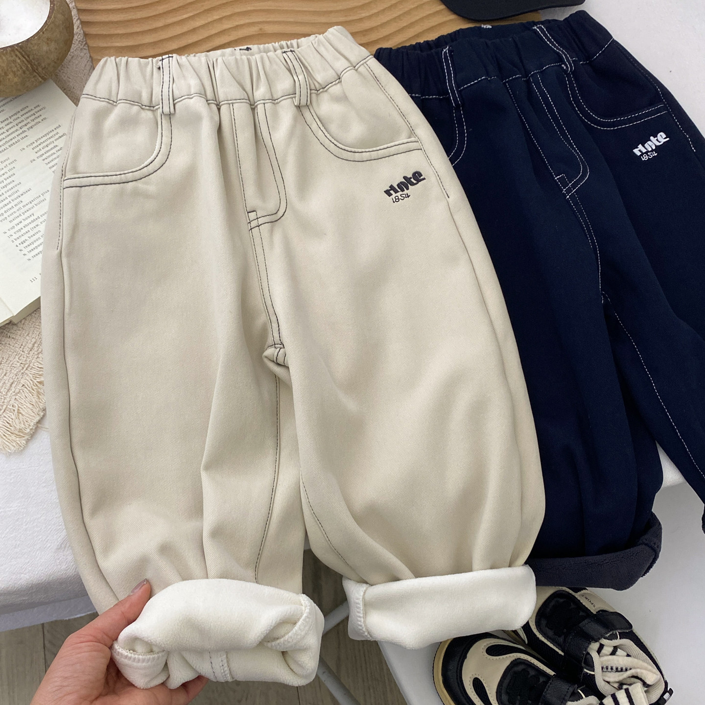 男童加绒裤子2025新款冬季儿童棉布休闲裤男孩冬款一体绒米色纯色,童装/婴儿装/亲子装,裤子,淘宝优惠券,粉丝福利购,淘宝优惠卷